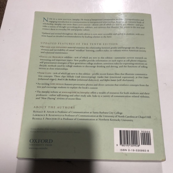 Interplay The Process of Interpersonal Communication tenth addition textbook - Picture 3 of 5